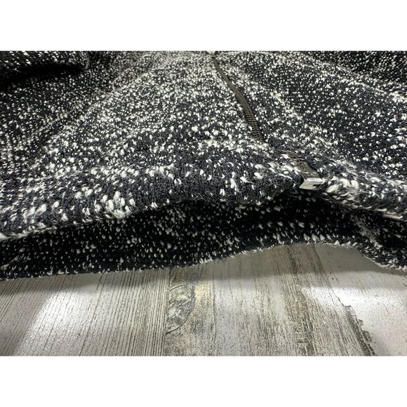 Ann Taylor Jacket Size Medium Black White Speckled Tweed Full Zip - Picture 7 of 12